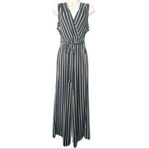 Monteu Black Striped Jumpsuit Sz Large
